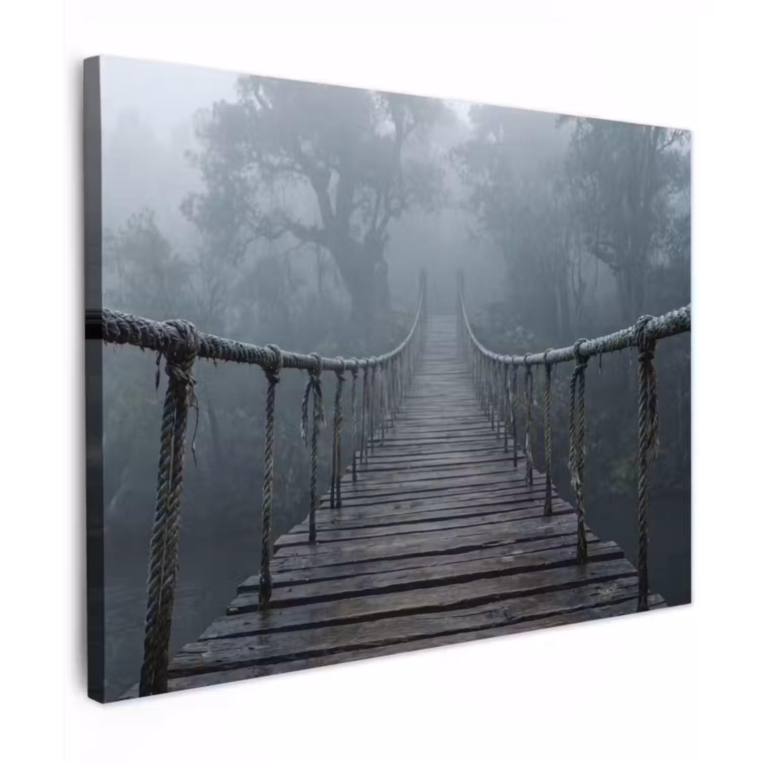 Canvas Print - Bridge - Forest - Fog - Nature