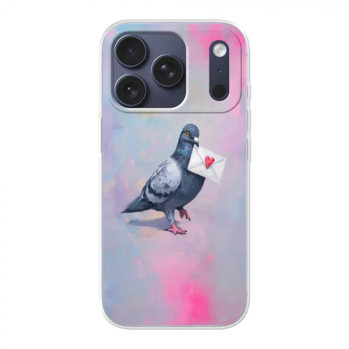 Duif - Envelop - Paars Telefoonhoesje iPhone 17 Pro klein -3d
