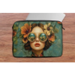 Vrouw - Bloemen - Vlinders - Natuur - Vintage laptophoes neopreen klein -tafel
