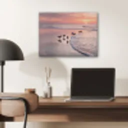 Meeuwen - Strand - Zee - Roze PET vilt klein -sfeer5