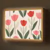 Tulpen - Modern - Roze Light Box met batterij (Wandlamp) middel -z3d_website