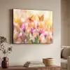 Vlinders - Oranje - Bloemen Textielframe zwart klein -sfeer3