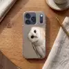 Uil - Bruin - Wit Telefoonhoesje iPhone 17 Pro klein -sfeer1