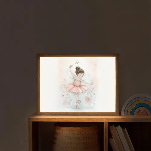 Ballerina - Fee - Roze Light Box met batterij (Wandlamp kind) middel -sfeer1_kind