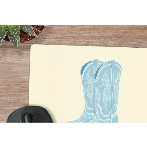 Illustratie - Cowboylaarzen - Patroon muismat rubber klein -closeup