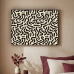 Abstract - Lijnen - Zwart Textielframe zwart klein 947 -sfeer1