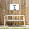 Giraffe - Delfts blauw - Dieren - Minimalistisch Tuinposter op houten frame 2 cm dik klein -sfeer4