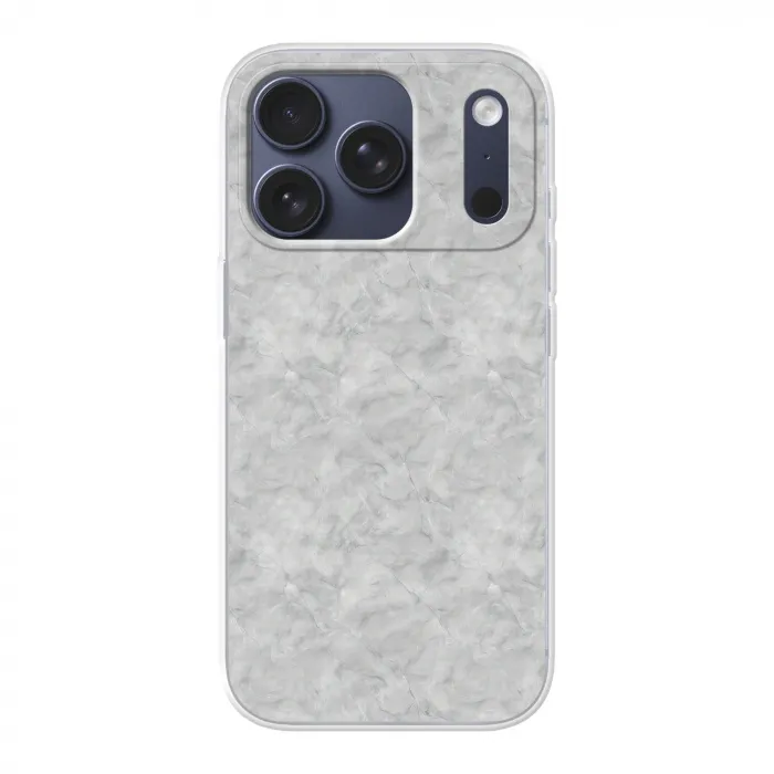 Grijs - Marmer - Mat Telefoonhoesje iPhone 17 Pro klein 878 -3d