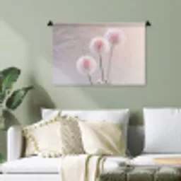 Bloemen - Bollen - Roze Wandkleed katoen klein -sfeer7