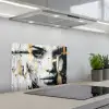 Portret - Vrouw - Penseelstreken - Goud keuken achterwand spatscherm klein -3d_schuin