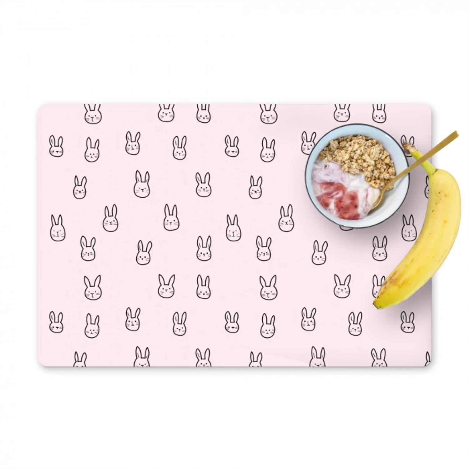 Konijnen - Minimalistisch - Roze Placemat vinyl groot 368 -zzzproduct_Kitchenyeah-website