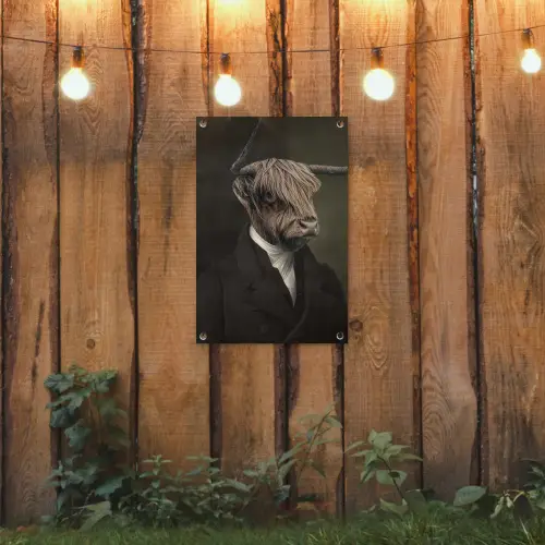 Oude Meesters - Schotse Hooglander - Dieren tuinposter los doek klein -sfeer1