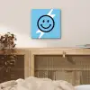 Smiley - Blauw - Bliksem aluminium wit klein -sfeer3