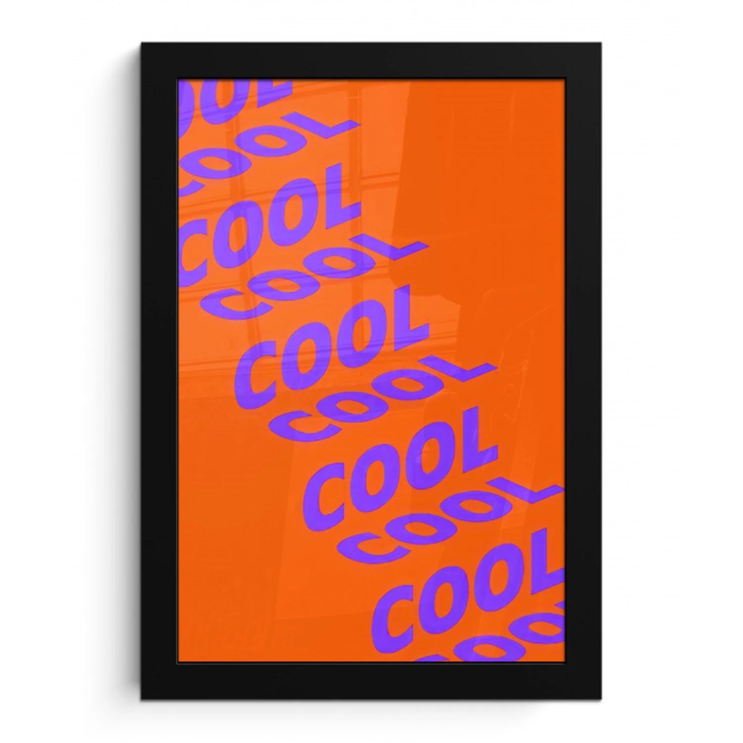 Cool - Paars - Oranje fotolijst zwart zonder passe partout klein -3d