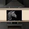 Zebra - Zwart - Wit - Portret - Dieren keuken achterwand spatscherm klein -sfeer1