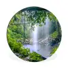 Jungle - Regenwoud - Water - Waterval - Planten Wandcirkel aluminium klein -3d