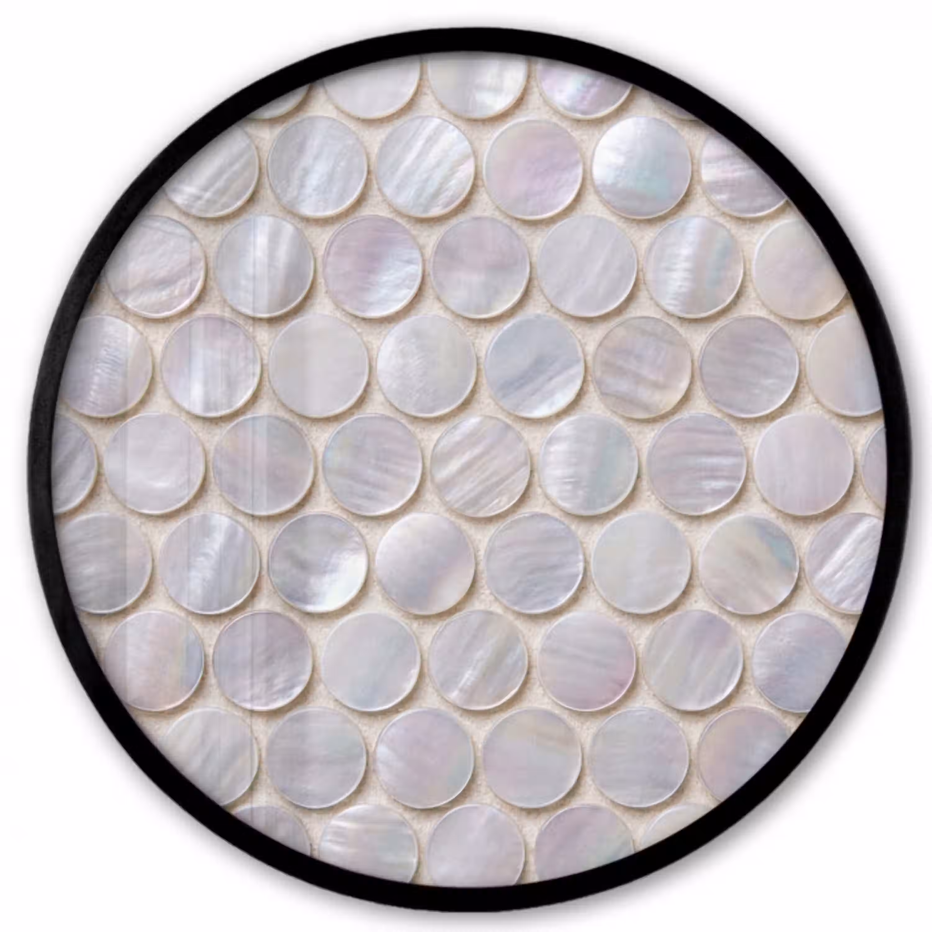 Patroon - Cirkels - Abstract - Modern - Wit Fotolijst rond zonder passe partout klein -3d
