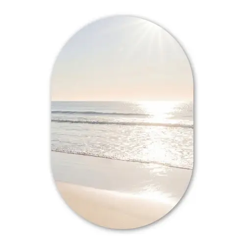 Zee - Zon - Zand Wandcirkel Ovaal Forex klein -3d