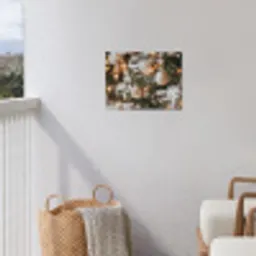 Kerst - Kerstboom - Winter - Binnen - Sneeuw tuinposter los doek klein -sfeer8