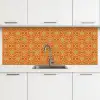 Oranje - Mandala - Design - Bohemian - Vintage keuken achterwand 2 middel 871 -3d
