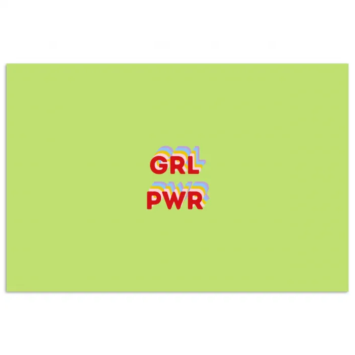 Grl pwr - Groen - Rood - 3D poster papier klein -3d