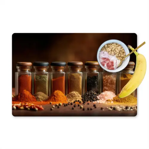 Potjes - Kruiden - Specerijen - Korrels Placemat vinyl groot -zzzproduct_Kitchenyeah-website