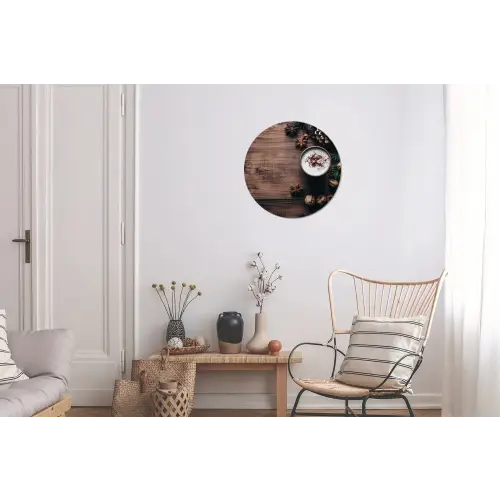 Winter - Houtlook - Stilleven Wandcirkel aluminium klein -woonkamer