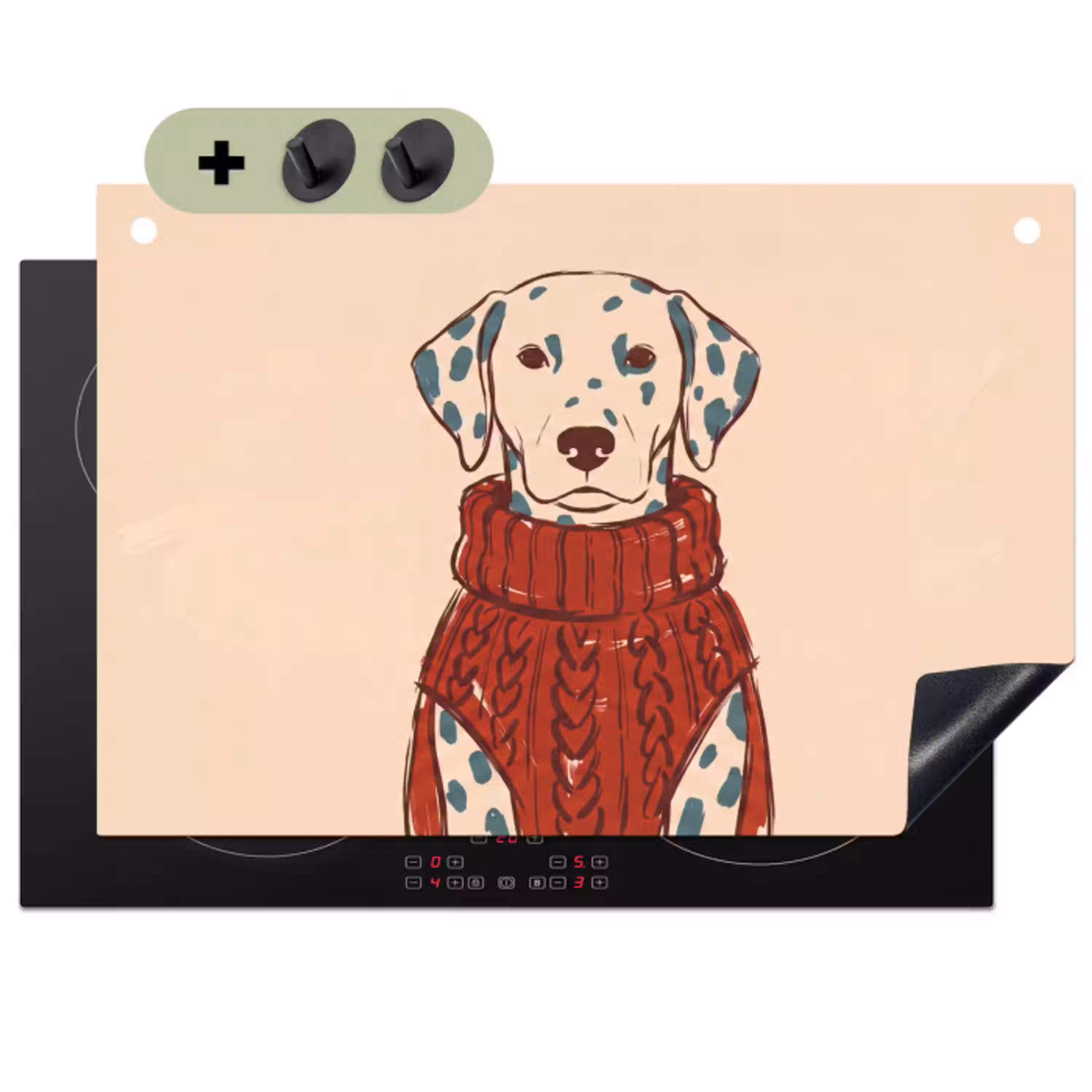 Hond - Trui - Winter - Dieren - Rood Inductie beschemer met haakjes klein -3d