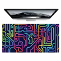 Retro - Abstract - Neon Muismat XXL klein -zzz3d