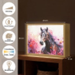 Paard - Dieren - Meisje - Roze Light Box met batterij (Wandlamp) middel -USP_websiteoverzichtDE