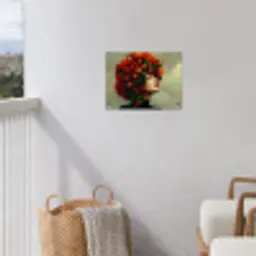 Vrouw - Appels - Rood - Bladeren tuinposter los doek klein -sfeer8
