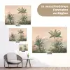 Tropisch landschap - palmbomen - Bloemen - Roze lucht tuinposter los doek klein -Xsfeer9_DE