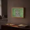Panter - Zebrapatroon - Groen Light Box met batterij (Wandlamp) middel -sfeer1