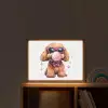 Hond - Roze - Kauwgom Light Box met batterij (Wandlamp kind) middel -sfeer1_kind