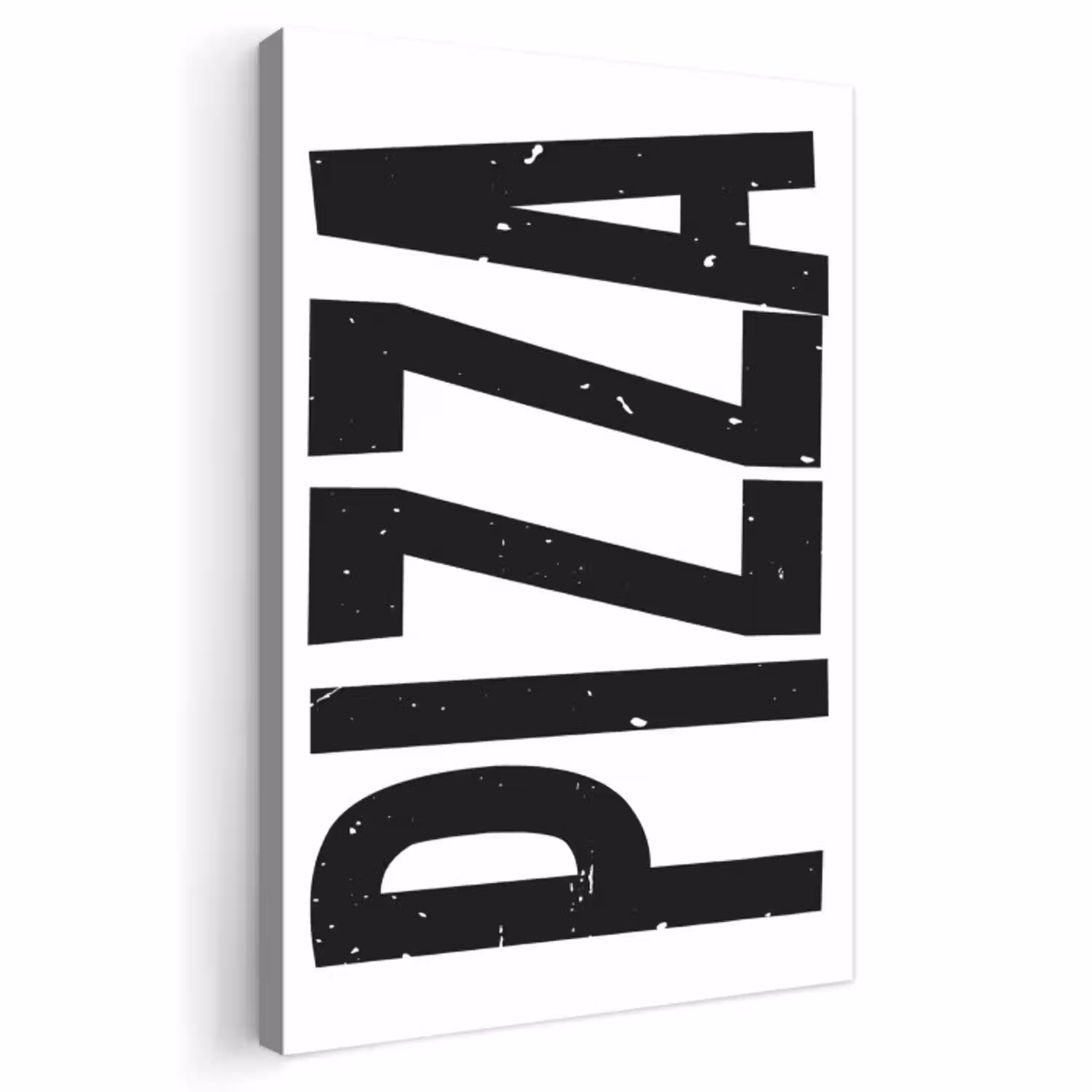 Pizza - Japandi - Decoratie - Vintage Tuinposter op houten frame 2 cm dik klein -3d
