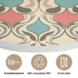Barok - Retro - Kleurrijk Akoestische PET Vilt - Rond klein 838 -closeup_DE