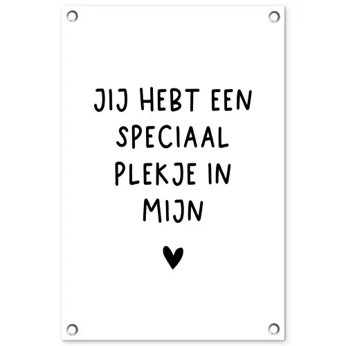 Quotes - Een speciaal plekje in mijn hart - Spreuken tuinposter los doek klein -3d