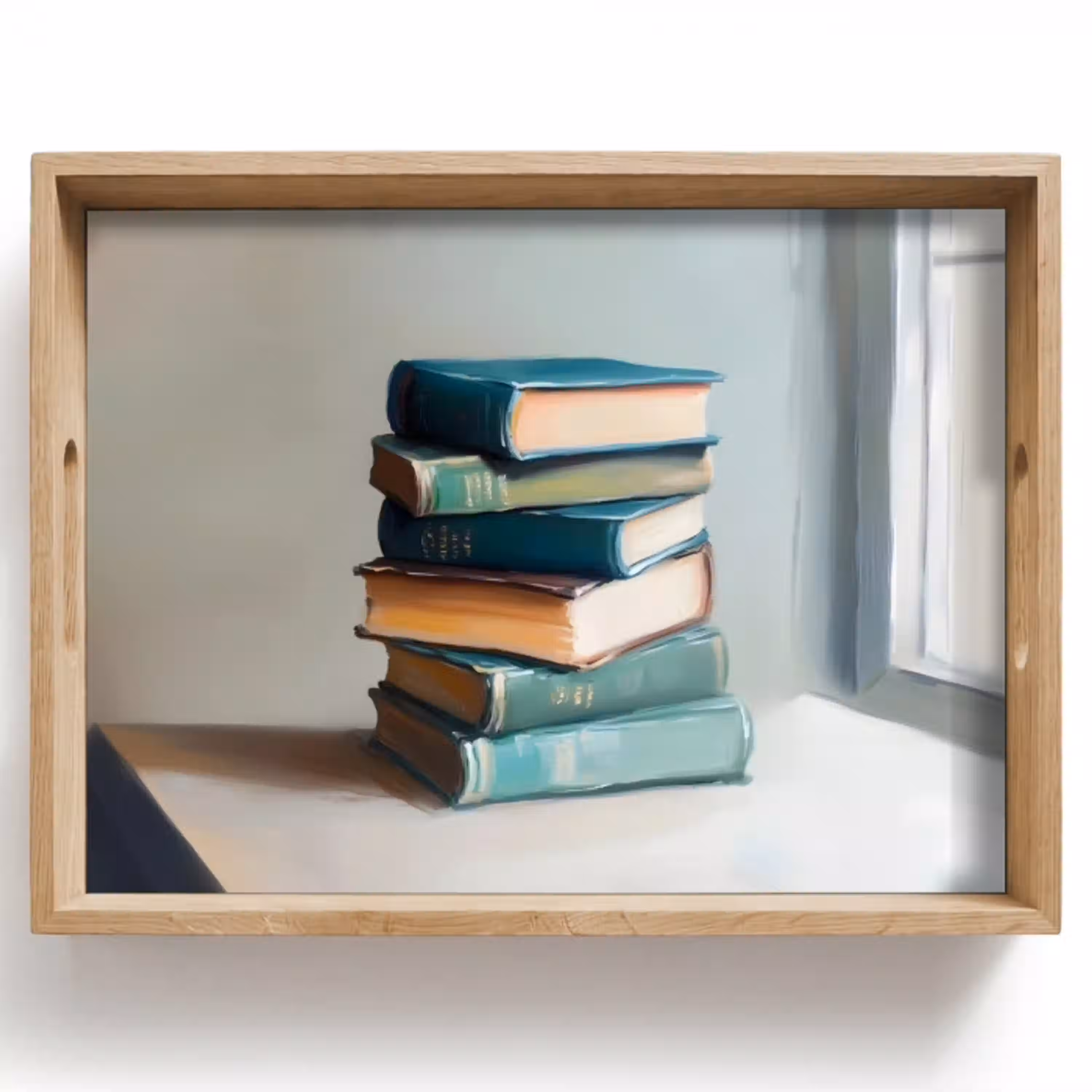 Stapel - Boeken - Groen - Daglicht Dienblad Rechthoek middel -z3d_shopping
