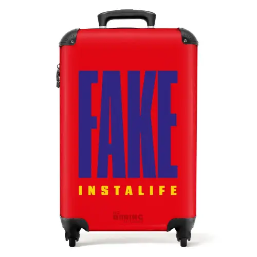 Quotes - Fake instalife fel rood NBS - Handbagage koffer - Kinderen Unisex middel -productfoto_recht