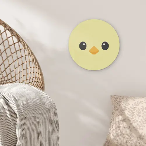 Kuiken - Vrolijk - Geel - Minimalistisch Akoestische PET Vilt - Rond klein -sfeer4