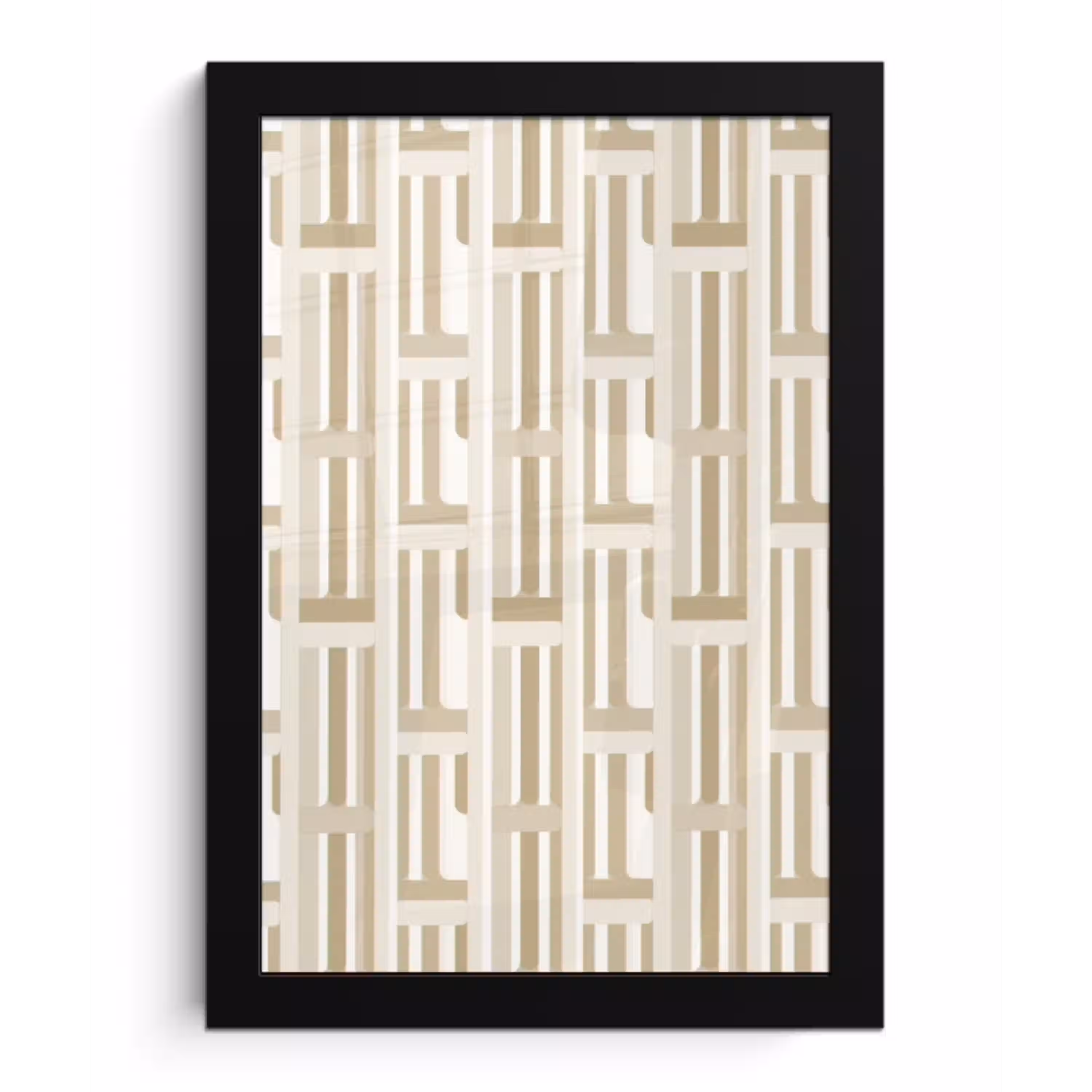 Modern - Geometrisch - Beige fotolijst zwart zonder passe partout klein 224 -3d