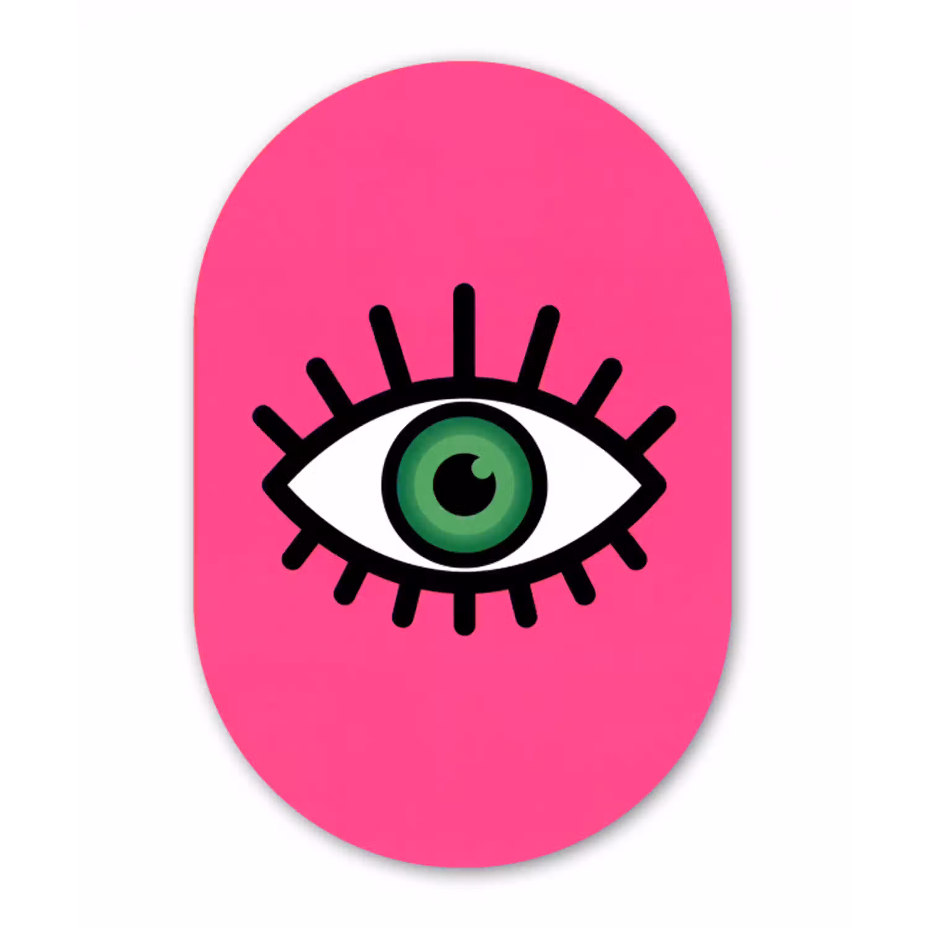 Minimalistisch - Oog - Roze Wandcirkel Ovaal Aluminium middel -3d