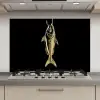 Goud - Vis - Haak - Zwart keuken achterwand spatscherm klein -3d_website
