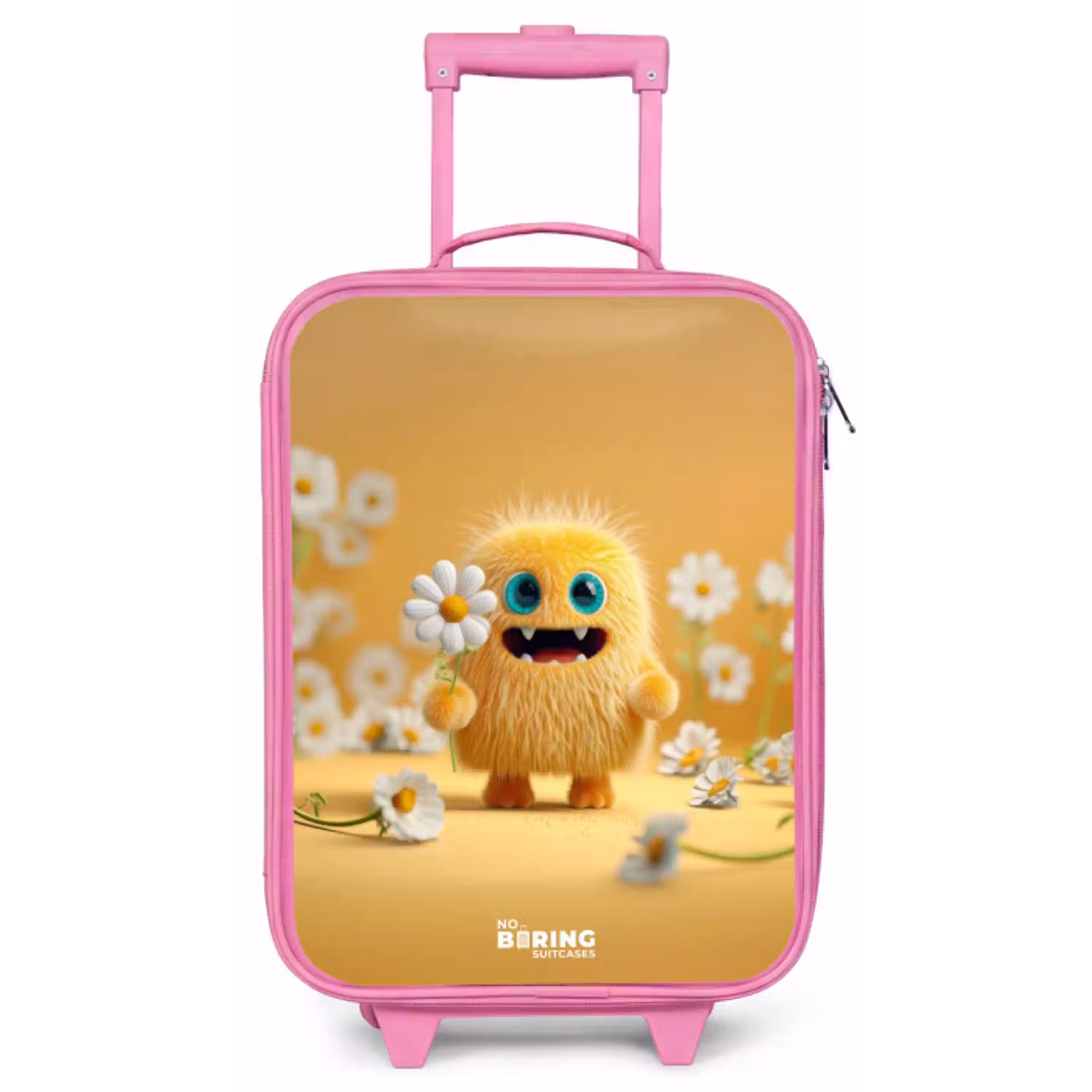 Monster - Wezen - Bloem - Geel Kinderkoffer - Roze klein -zz3dotto