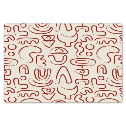 Beige - Vormen - Rood - Patroon Placemat vinyl groot 368 -zzsfeer1_Kitchenyeah-website