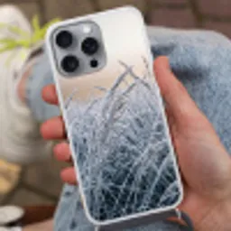 Rijp - Gras - Kristallen - Winter - Minimalistisch Hoesje iPhone 16 Pro Max met koord klein -sfeer3