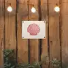 Schelp - Roze - Ribbels tuinposter los doek klein -sfeer1