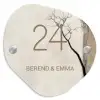 Boomsilhouet beige achtergrond - Klassiek Naambord Organisch middel -3d