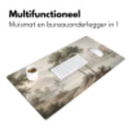 Bomen - Meer - Bergen - Illustratie Muismat XXL klein -sfeer4