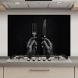 Bestek - Zwart - Wit keuken achterwand spatscherm klein -3d_website